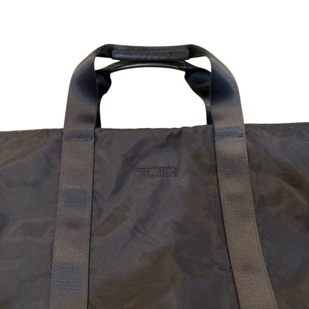 TUMI Black Nylon Packable Travel Duffel Bag + Small Pouch Lightweight